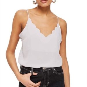 TopShop GREY Scalloped Tank Top